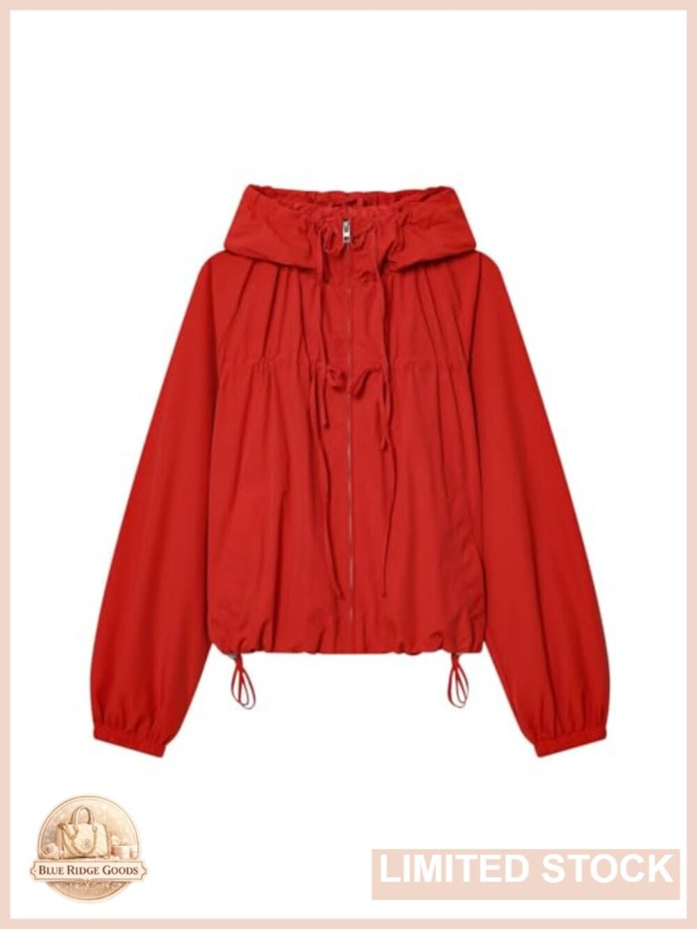 Women's Lightweight Oversized Hooded Windbreaker Jacket